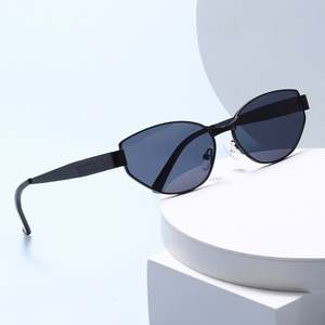 Gafas de Sol Ovaladas Punk de Aleación para Hombre y Mujer, Diseño Retro 2025, con Logotipo Personalizado, Protección UV400, Montura Metálica, Estilo Ojo de Gato - Product Image 2