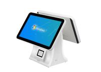 Terminal de point de vente tout-en-un Android 13 avec écran tactile capacitif 10 points de 15,6 pouces, double écran, NFC/Wi-Fi 6, Intel, personnalisation OEM