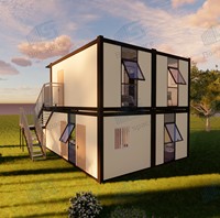 Maison conteneur Boxspace à deux étages, maison conteneur moderne préfabriquée sur roues avec cuisine et salle de bain