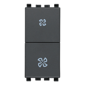 สวิตช์พัดลมคอยล์ 2P 10AX สีเทา ติดผนัง ควบคุมแบบคู่ - Product Image 1