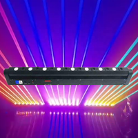 Projecteur laser professionnel MISS 500mW 8 têtes rouge bleu vert RGB + lampe 5W, barre laser 8 faisceaux, contrôle DMX512, IP20, pour hôtels et boîtes de nuit