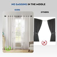Tringle à rideau élégante en métal noir |   Accessoires polyvalents pour rideaux de fenêtre pour salon, chambre à coucher et chambre d'enfant