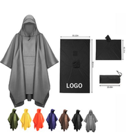 Imperméable unisexe léger et imperméable 3-en-1 avec logo personnalisé pour cadeaux promotionnels, voyages en extérieur, situations d'urgence, réutilisable et pliable