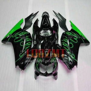 Kit de inyección de llama verde para <span class=keywords><strong>KAWASAKI</strong></span> <span class=keywords><strong>NINJA</strong></span> ZX <span class=keywords><strong>250</strong></span> <span class=keywords><strong>R</strong></span> 250R ZX250R 08 09 10 11 12 26LQ.69 EX250R 2008 <span class=keywords><strong>2009</strong></span> 2010 2011 2012 Carenado - Product Image 1
