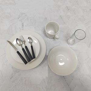 24 Piece mẫu có sẵn 36 cái sứ bữa ăn tối Bộ Top Grade sứ Bộ đồ ăn với cốc thủy tinh và Flatware cho <span class=keywords><strong>4</strong></span> - Product Image 5