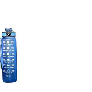 ขวดน้ำพลาสติกขนาด 32 ออนซ์ สำหรับออกกำลังกาย ปลอดสาร BPA ฝาเปิดแบบพลิก พร้อมที่กรองและหลอดดูด มีตัวบอกเวลา - Product Image 3