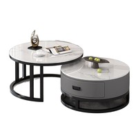Moderner Minimalistischer Hochwertiger Steinplatten-Couchtisch Luxuriöses Wohnzimmer-Set für Kleine Wohnungen Tragbare Dekorative Einrichtung