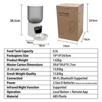 Distributeur automatique intelligent et écologique de nourriture pour animaux de compagnie 6,5 L, avec application Icam 365, vidéo à distance, minuterie Wi-Fi entièrement automatique, pour chats et chiens