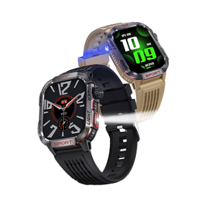 Montre connectée carrée HT29 avec suivi de la fréquence cardiaque, surveillance du sommeil, lampe torche, détection de monnaie et fonctions sportives - Product Image 1