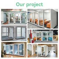 Cabine de réunion mobile moderne pour 4 personnes, insonorisée, acoustique, avec éclairage LED, pour collaboration sur site, conversation privée, grande taille