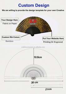 Abanicos Personalizados de Bambú de 21 cm con Asa, Estilo Vintage, Superficie de Tela Tradicional con Técnica de Tallado para Decoración del Hogar y Promocionales - Product Image 5