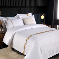 Ensemble de quatre pièces d'hôtel cinq étoiles 120g sangle de tissage en sergé épaissie literie blanc pur