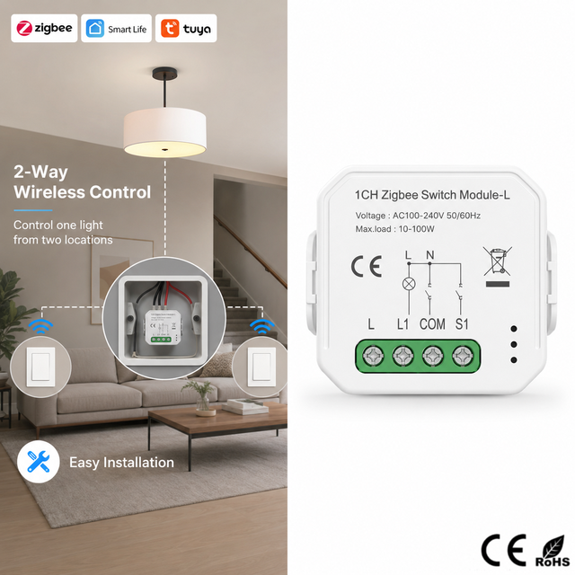 Mini Universal 2 Way App Remote Control Interruptor External Wireless Tuya Multi-Control Smart Switches