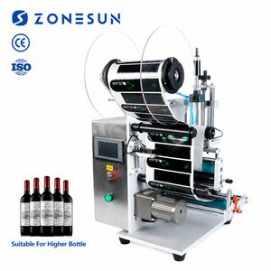 Zonesun เครื่องติดฉลากขวดพลาสติกแก้วไวน์ทรงกลมแบบกึ่งอัตโนมัติเครื่องติดฉลากปากกาสองด้านแบบเดี่ยว - Product Image 1
