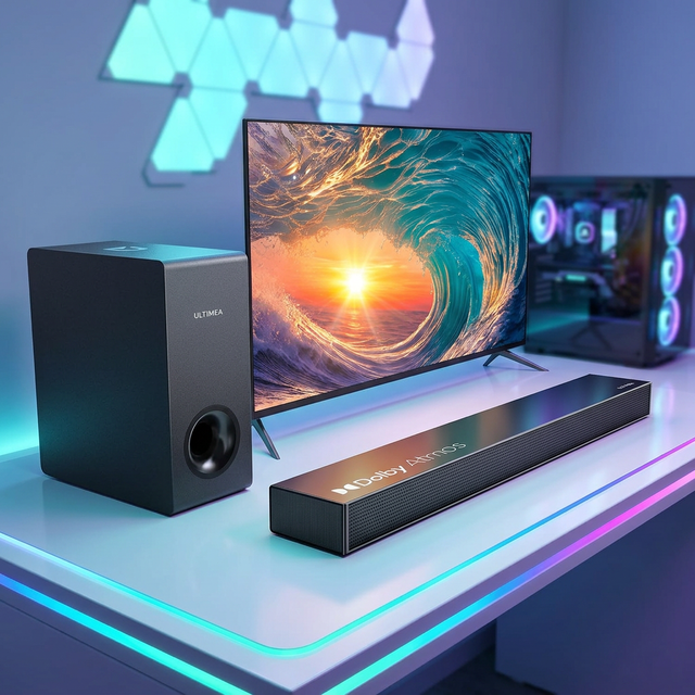 190W TV Soundbar, Equipped with Dolby Atmos, TV Speaker 3D Surround Sound System for Home Theater