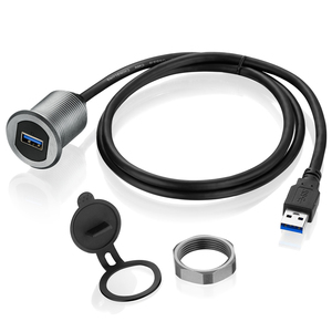 Bochara 1M USB3.0 Nam Để Nữ Flush Núi Bảng Điều Chỉnh Cáp Mở Rộng Với Chỉ Số Ánh Sáng Nhôm Vỏ Hợp Kim Cho Xe - Product Image 2