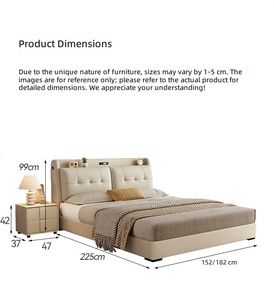 Solid <strong>Pine</strong> Wood King Queen Full Size Modern <strong>Bed</strong> <strong>Frame</strong> Double Upholstered Fabric Soft <strong>Bed</strong> with Bedside Table and Storage - Product Image 3