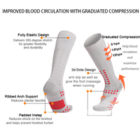 Chaussettes de cyclisme athlétiques longues Gym Trekking Chaussette de compression Chaussettes de compression de sport de randonnée unisexe