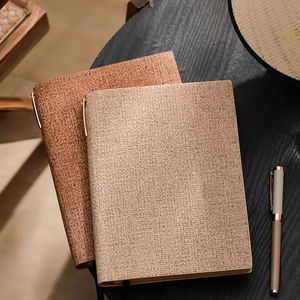 कस्टम डिजाइन ए 4/ए 5/बी 5 नकल चमड़े हार्डकवर जर्नल डायरी के साथ थ्रेड सीविंग बाउंड 80 ग्राम डोलिन पेपर और व्यक्तिगत लोगो - Product Image 4
