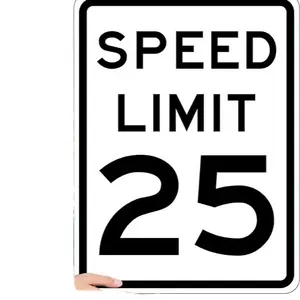 Securun Speed Limit 25 Sign-Eye-Catching Road Sign with 3M High-Intensity Prismatic Reflective Sheeting for Maximum Visibility