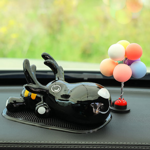 Ceramic Deer Car Ornament Cartoon Shape Decorative Interior Accessory For Car Dashboard - Product Image 5