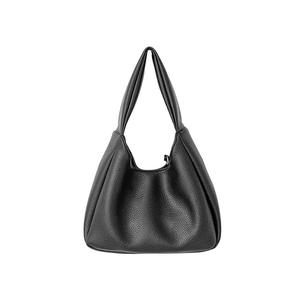 2025 Summer Retro Niche Soft PU Leather Texture Polyester Lining Casual Bucket <b>Tote</b> <b>Bag</b> for Women Commuting Large Capacity - Product Image 5