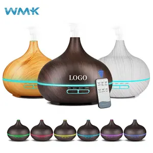 OEM ODM Home Portable Humidifier Electric Ultrasonic Difusores Defuser 500ml Wood Grain Aroma Diffuser with Remote