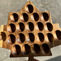 Nouveau Produit : Plateau à œufs farcis en bois à 21 trous, motif feuilles d'érable, pour comptoir et fêtes