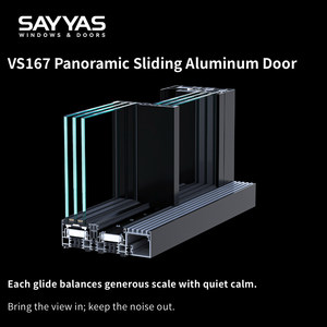 Porta Scorrevole in Alluminio Resistente con Doppio Vetro Temperato, Isolamento Acustico, Meccanismo di Sollevamento Grande, Vista Panoramica, Solo Apertura - Product Image 2