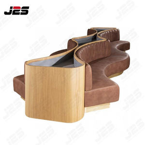 Cabina de cuero curvada para restaurante, sofá, asientos personalizados para <span class=keywords><strong>banquetes</strong></span> para proyectos exclusivos - Product Image 2