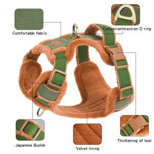 2025 nouvelle arrivée hiver Teddy en peluche chaud chien laisse animal de compagnie en forme de <span class=keywords><strong>H</strong></span> gilet-Style poitrine harnais - Product Image 2