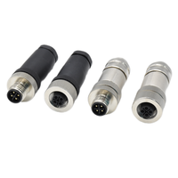 Conector Circular M12 Impermeable IP68 de 4 Pines, Cable de Aviación, Arnés de Cables, Ensamblaje de Metal y Plástico, Macho y Hembra, Código S