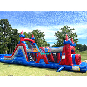 Prix de gros, parcours d'obstacles gonflable pour enfants, château gonflable avec toboggan combiné pour adultes - Product Image 5