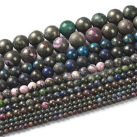 Vente en gros de perles de pierres précieuses bleu ciel pyrite naturelle de 4mm à 10mm Fabrication de bijoux en pierre de couleur en vrac à partir de la manufacture