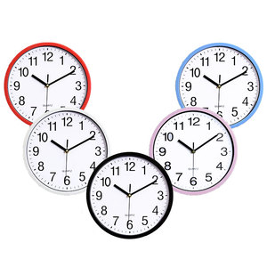 Đồng hồ treo tường hiện đại tối giản 10 inch màu đen đỏ bằng nhựa trang trí nhà cửa, máy chạy bằng thạch anh, cơ chế chạy êm không gây tiếng động - Product Image 1