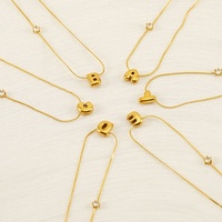 Lincy nouveau à la mode 18K plaqué or initiale 26 lettre bulle pendentif colliers étanche en acier inoxydable CZ S chaîne breloque bijoux