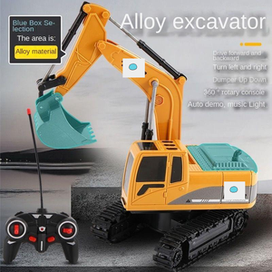 Nova <span class=keywords><strong>Mini</strong></span> Escavadeira Crianças Controle Remoto Toy Car veículos para meninos meninas crianças 1/24 rc tractor com baterias recarregáveis - Product Image 6