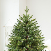 Arbre de Noël lumineux de luxe à feuilles entièrement en PE, à cinq branches, pour la décoration du salon, grand modèle sur pied