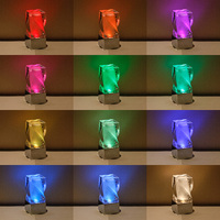 Lampe LED portable Megapower de luxe moderne en verre cristal, rechargeable, RGB, à intensité variable, CRI 90, 2700K-6000K, pour restaurant et ambiance