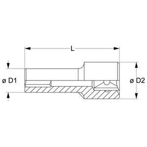 FERVI - BN4E5L013A Douille hexagonale profonde 1/4 ''-Prises à main EAN 8012667278915 1/4 - Product Image 2