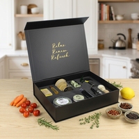 Boîte cadeau rigide personnalisée en forme de livre noir, fermeture magnétique, finition brillante/mate, emballage en carton recyclable pour cadeaux de cils