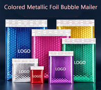Enveloppes à bulles métalliques brillantes personnalisées avec logo, épaisses, antichoc, imperméables, auto-adhésives pour bijoux, étuis de téléphone, cadeaux et expéditions