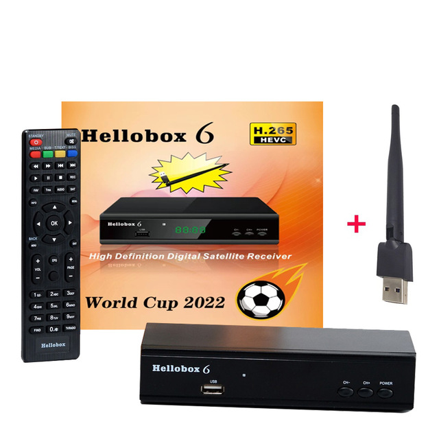 Hot Selling  DVB S2/S2X Set Top Box Hellobox 6 H.265 HEVC 1080P Full HD Free Satellite TV Receiver Hellobox6