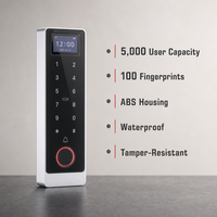 Intelligentes WLAN-Fingerabdruck-Türzugangskontrollterminal ABS Wasserdicht 5000 Benutzer App-Entsperrung Passwort ID-Karte Wiegand Ein- und Ausgang