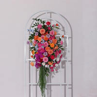 Guirlande de fleurs artificielles roses, rouges et orchidées - Centre de table floral pour mariage, banquets et événements