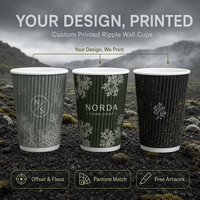 Gobelets en carton ondulé personnalisés avec isolation par canaux d'air pour café chaud et boissons glacées, gobelets de qualité alimentaire