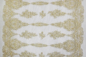 Thời trang ánh sáng vàng hạt ren thêu vải lưới với sequins cho bên váy hy0398 - Product Image 6