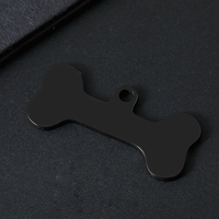 Ywyougang Personalisiertes Knochenförmiges Haustier-Anhänger, Edelstahl Blanko Hundeknochen-ID-Anhänger mit Individueller Lasergravur Haustier-Identifikationsgeschenk
