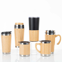 Botol Air Stainless Steel Bambu 350 ml 450 ml Termos Vakum Cangkir Kopi - Promo Pabrik