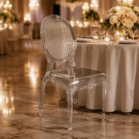 Chaises de mariage empilables Chiavari, chaises de banquet en acrylique transparentes, chaises transparentes comme du cristal pour la décoration de mariages